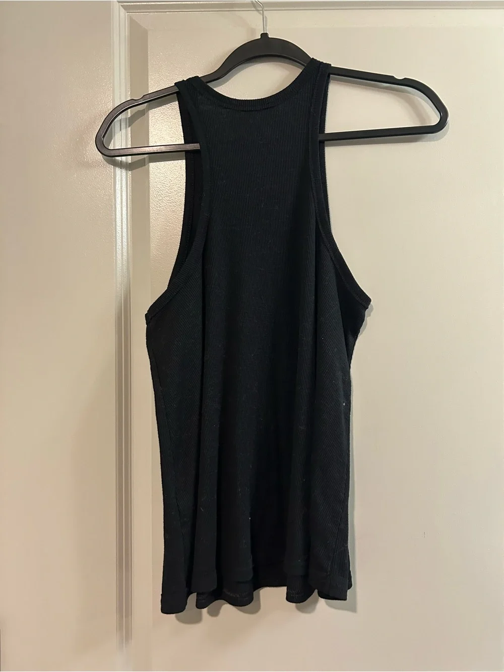 Free People Black Ribbed Scoop Neck Tank
